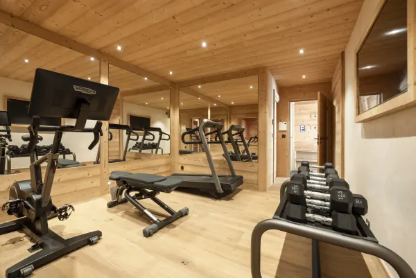 Equipped fitness room